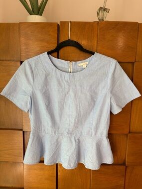 GAP Light Blue Peplum Blouse